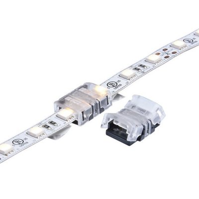 LED Strip Gapless Connector 10mm 2 pin for Non-Waterproof IP20 Single Color, LED Tape Connector Board To Board, Strip to Strip Joint, Pack of 10 PCS