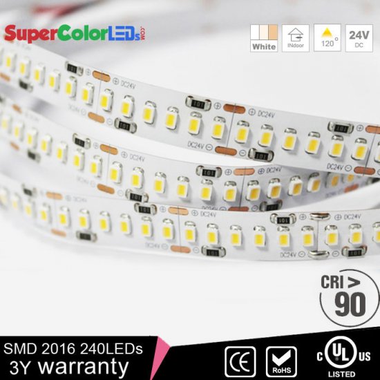 High CRI LED Strip Light - 24V LED Tape Light w/ LC2 Connector - High Density - 513 Lumens/ft. - Click Image to Close