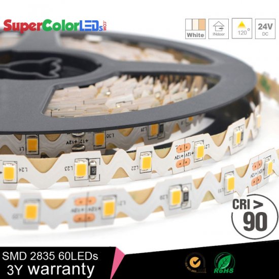 High CRI LED Strip Light - S-type 24V LED Tape Light w/ LC2 Connector - 895 Lumens/Meter. - Click Image to Close