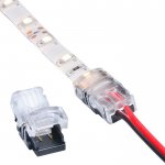 LED Strip Connector 8mm 2 Pin for Waterproof Single Color Tape Light, Pack of 10(No Wire)