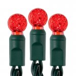 Round LED Christmas String Lights - 25ft - 50 Mini G12 Bulbs - Green Wire