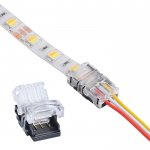 LED Strip Lights Connector Terminal 3 Pin 10mm Waterproof IP65 and IP54 for Dimmable, Dual Color, WS2812,WS2811 Digital Tape Light,Pack of 10(No Wire)