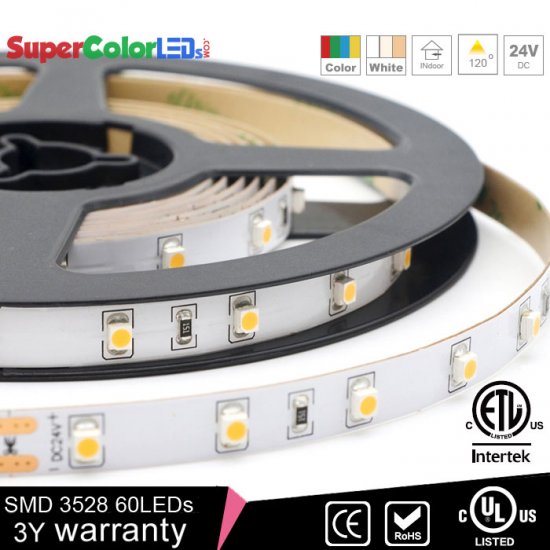 LED Strip Lights - 24V LED Tape Light with LC2 Connector - 145 Lumens/ft. - Click Image to Close