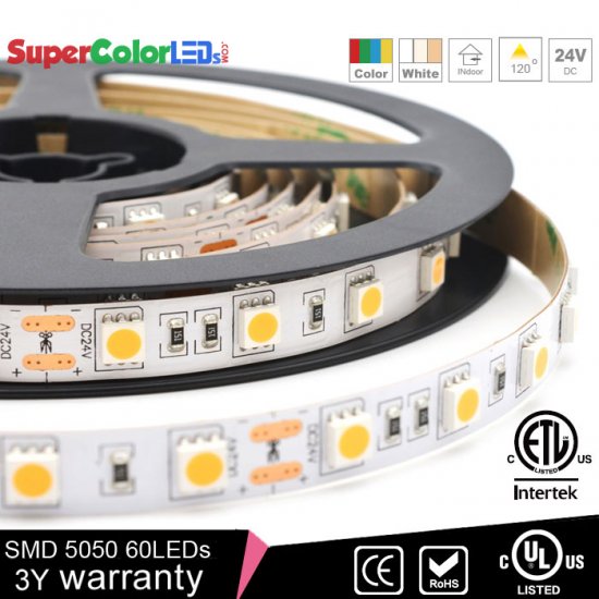 LED Strip Lights - 24V LED Tape Light with LC2 Connector - 455 Lumens/ft. - Click Image to Close