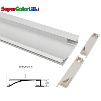 Molding Style Recessed Aluminum Profile Housing for LED Strip Lights - Anodized Aluminum LED Channel