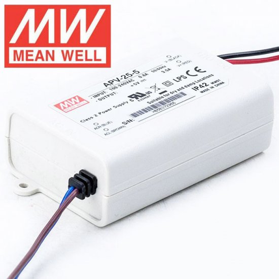Mean Well LED Switching Power Supply - AP Series 10-25W Single Output LED Power Supplies - 5V DC - Click Image to Close