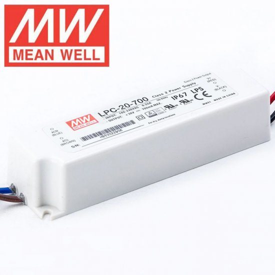 Mean Well LED Switching Power Supply - LPC Series 16-20W Single Output Constant Current LED Driver - Click Image to Close