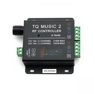 TQ Music 2 Touch Controller RF Sensitivety Backlight RF Remote DC12V-24V 18A Audio 3.5mm Music Controller for RGB LED Strip Lights