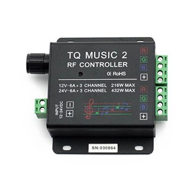 TQ Music 2 Touch Controller RF Sensitivety Backlight RF Remote DC12V-24V 18A Audio 3.5mm Music Controller for RGB LED Strip Lights