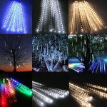 8 Tubes 30cm 144 LED Meteor Shower Rain Lights Waterproof Falling Rain String Lighting