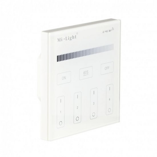 MiLight 4-Zone Brightness Dimming Smart Touch Panel Remote Controller For LED Strip Lights - T1 Series - Click Image to Close