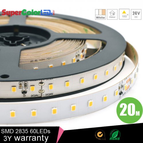 20M Super-long constant current 1800 LED strip Light Reel - DC 24V LED Tape Light w/ LC2 Connector - 1120 Lumen/Meter