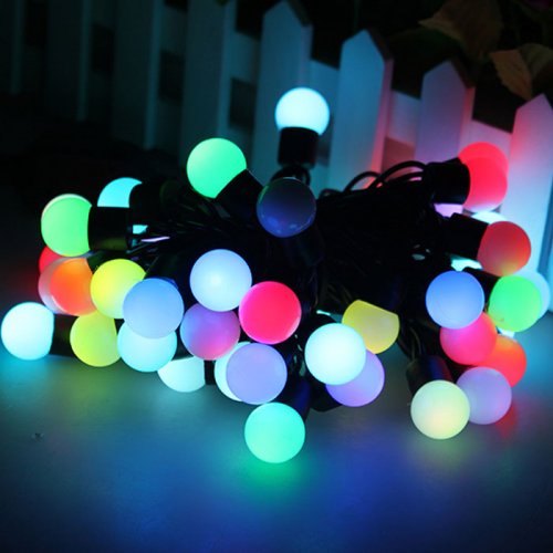 5M 16 feet 50 balls Color Changing LED RGB Ball String Christmas Xmas Lights Belt Light – Multi Color