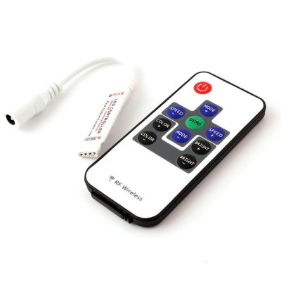Mini Wireless RGB Controller with RF Remote - Dynamic Color-Changing Modes - 4 Amps/Channel