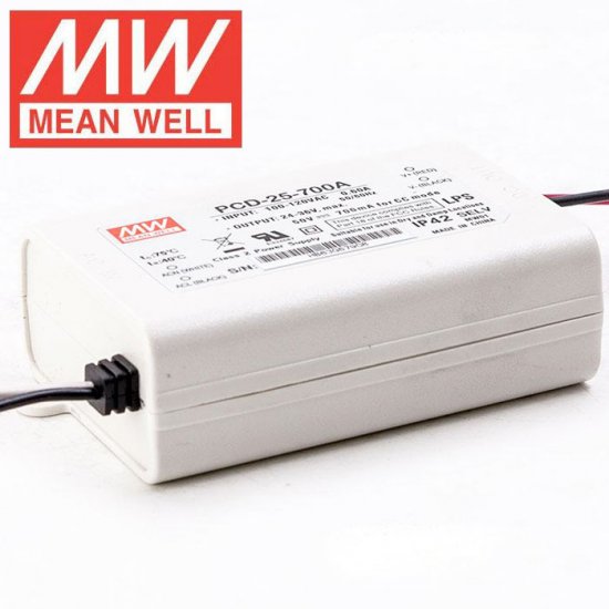Mean Well LED Switching Power Supply - PCD Series 20-25W AC Dimmable LED Constant Current Driver - A-Type - Click Image to Close