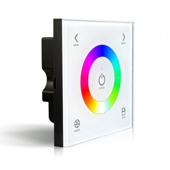 D3 Wall-mounted Touch Panel RGB Controller For 3528 5050 Multi-color LED Strip Lighting 12-24V 12A 144W 288W (5 Year Warranty) - Click Image to Close