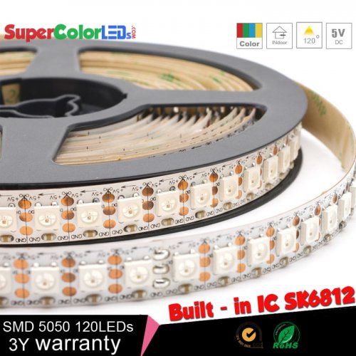 Built - in IC RGB LED Strip Lights - Dream Color Chasing DC5V Addressable LED SK6812 Digital 600 RGB LED Tape Lights