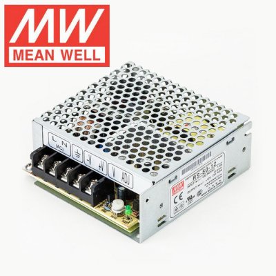 Mean Well LED Switching Power Supply - RS Series 50W Enclosed LED Power Supply - 12V DC