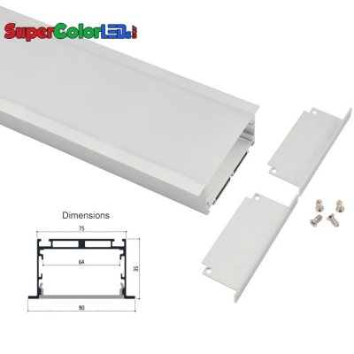 90x35mm Deep Recessed Aluminum Profile Housing for LED Strip Lights - LE9035 Series