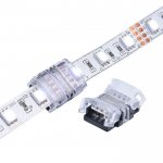 RGB LED Connector 4 Pins 10mm Strip to Strip for Non-Waterproof Tape Light Splice Between 2 Segment Light, Pack of 10PCS