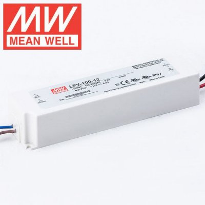 MeanWell LPV Series 20-120W Single Output LED Power Supply Waterproof IP67 - 12V DC