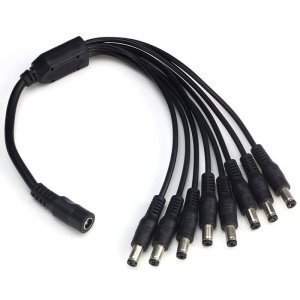 1 Female 2.1mm to 8 Male 2.1mm Plugs DC Power Y Splitter Adapter Cable for CCTV Security Camera