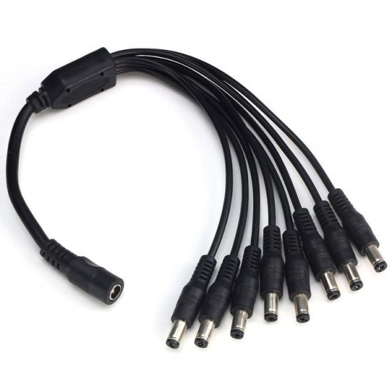 1 Female 2.1mm to 8 Male 2.1mm Plugs DC Power Y Splitter Adapter Cable for CCTV Security Camera - Click Image to Close