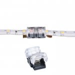 LED Strip to Strip Connector 8mm 2 Pin for WATERPROOF Single Color Strip Light. Pack of 10