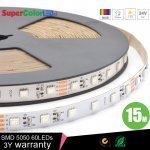 15M Super-long constant current RGB LED strip Lights - 24V LED Tape Light - High Density - 362 Lumens/Meter.