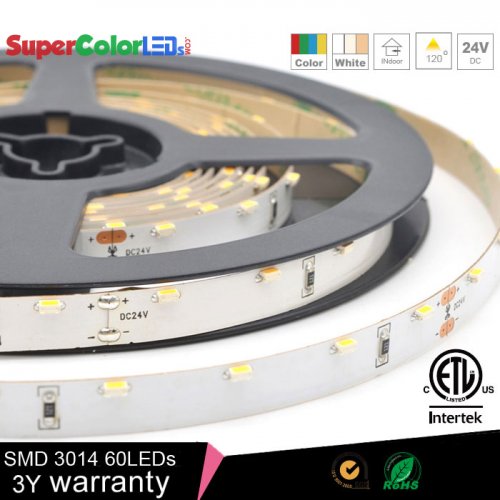 Side Emitting LED Light Strips - LED Tape Light with 18 SMDs/ft., 1 Chip SMD LED 3014 - 546 Lumens/Meter.