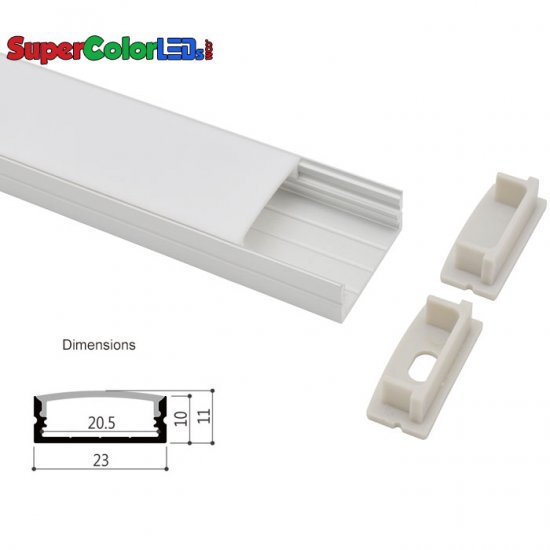 23x10mm Low Profile Surface Mount LED Profile Housing for LED Strip Lights - LS2310 Series - Click Image to Close
