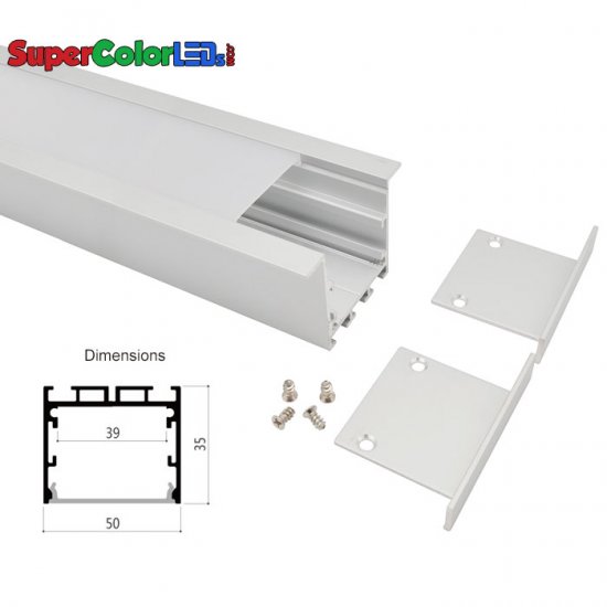 50x35mm Deep Recessed Aluminum Profile Housing for LED Strip Lights - LE5035 Series - Click Image to Close