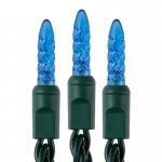 Mini LED Christmas String Lights - 25ft - 50 Faceted M5 Bulbs - Green Wire