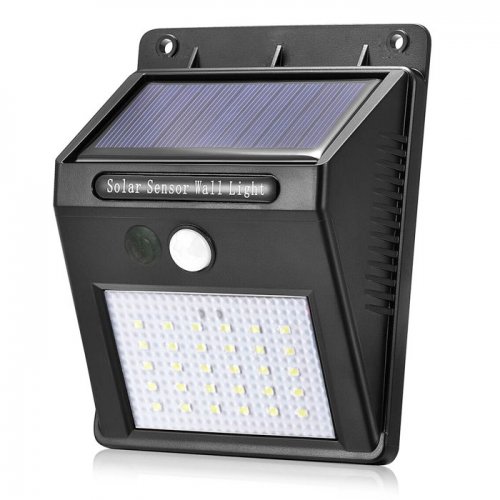Bright Solar Lights Outdoor Motion Sensor, IP64 Waterproof 30 LEDs Solar Wall Light Emergency Wall Lamp Garage Garden