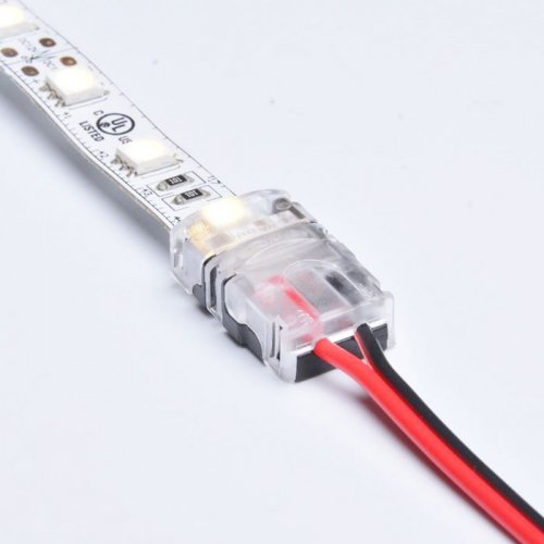 10mm LED Strip Connector 2 Pin for Non-waterproof Single Color Tape Light, Snap Splicer for Board-To-Wire, Pack of 10 (No Wire)