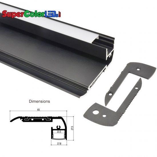 65x28mm Slope Angle Aluminum LED Profile For Stairs lighting - LG6528 Series - Click Image to Close