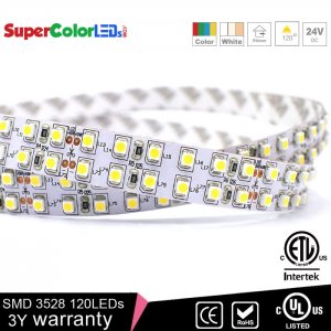 Dual Row LED Light Strips - 24V LED Tape Light with 72 SMDs/ft., 1 Chip SMD LED 3528 with LC2 Connector
